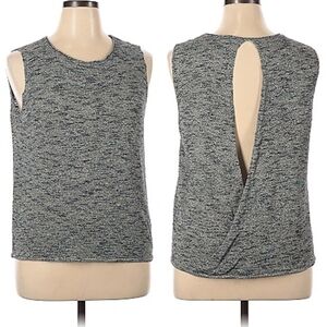 Eileen FISHER knit sleeveless linen blend top draped back xs